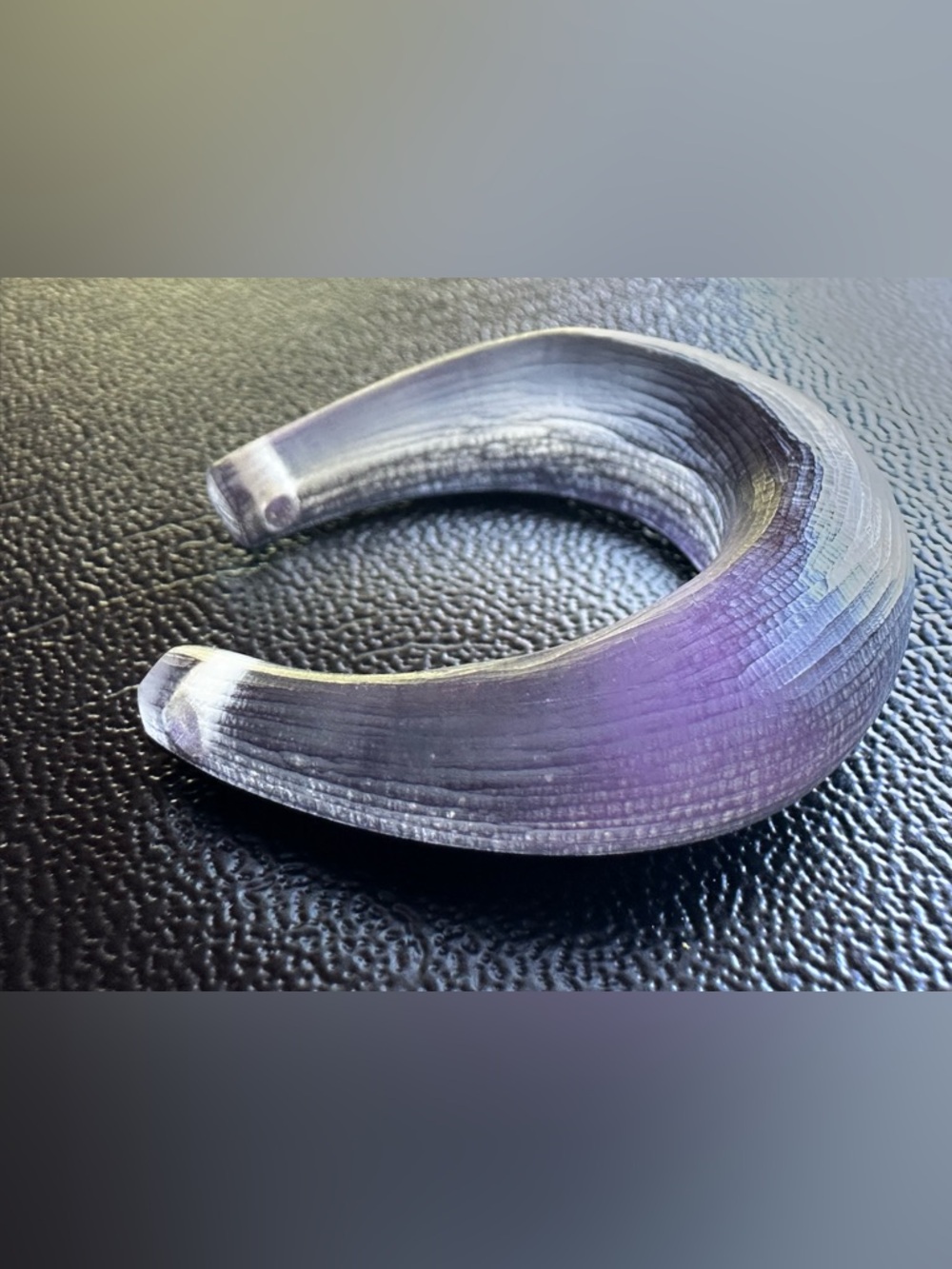 Alexis Bittar Lucite Purple and Black Horseshoe - Picture 5 of 9